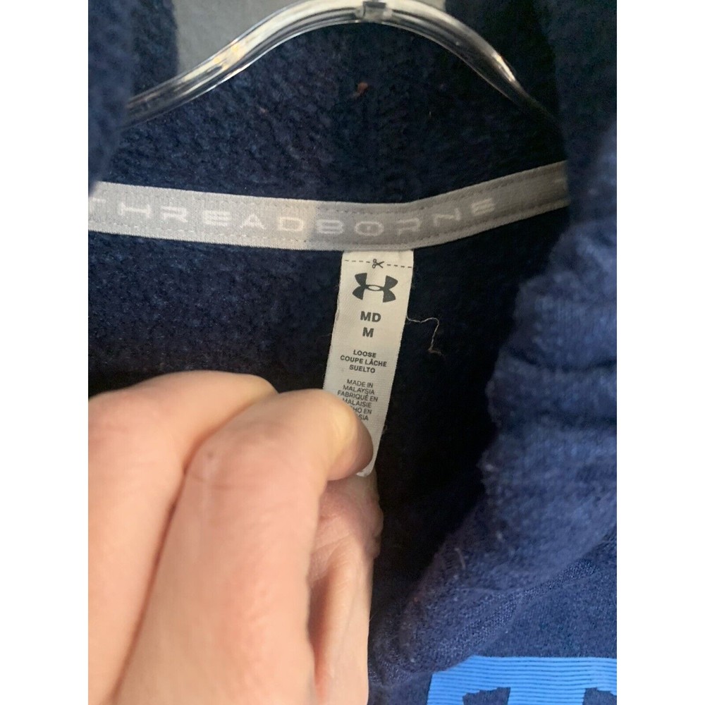UNDER ARMOUR UA THREADBORNE FLEECE WOMEN'S HOODIE SIZE MEDIUM BLUE - Picture 9 of 11